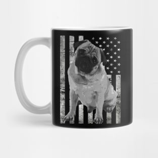 American Flag Pug Swagger, Urban Canine Couture Tee Triumphs Mug